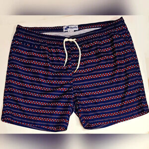 Trunks Surf & Swim Co. Navy blue red swim trunk size XL